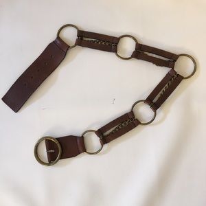 Michael Kors leather metal O ring belt